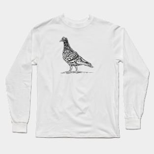 Pigeon Bird Linocut Long Sleeve T-Shirt